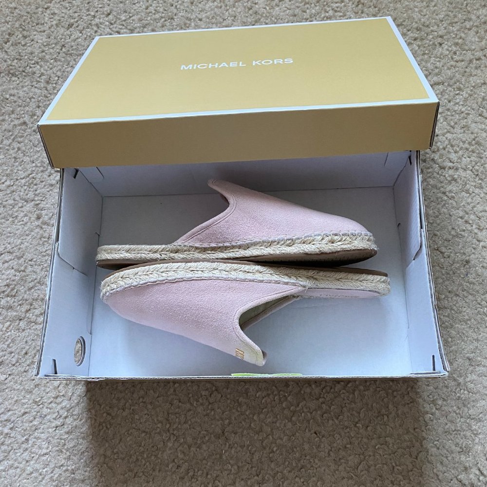 NWT Michael Kors Hastings Pink Suede Slide - Picture 11 of 12